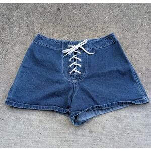 Breaker Jeans Surf Wear Denim Lace-up Cotton Short Shorts Size 11/12 29x2.5